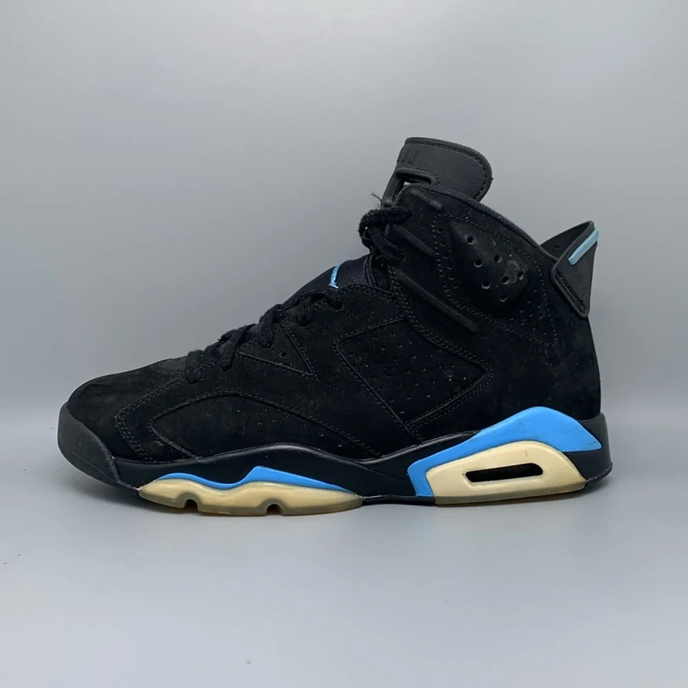 Jordan 6 Retro UNC Black Basketball Shoes‎ 384664-006 Men's Sz 10 EU 44